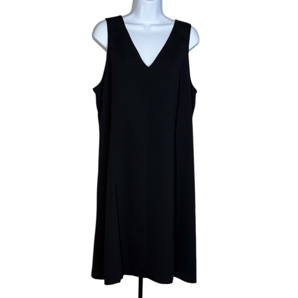 Ann Taylor Factory V-Neck Sleeveless Black Dress LBD | Size 14